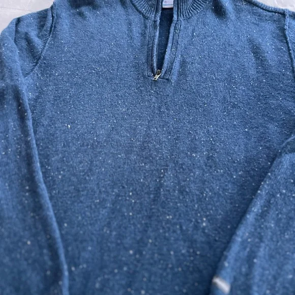Columbia 1/4 Zip Wool Blend Sweater Blue Size Large - Picture 4 of 14
